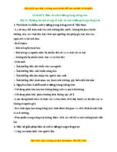 Lý thuyết Công nghệ 10 Trồng trọt Cánh diều Bài 22: Những vấn đề chung về bảo vệ môi trường trong trồng trọt