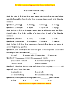 Đề thi cuối kì 1 Tiếng Anh 11 Friends global (Đề 2)