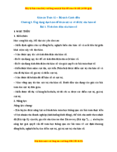 Giáo án Tính đơn điệu của hàm số Toán 12 Cánh diều