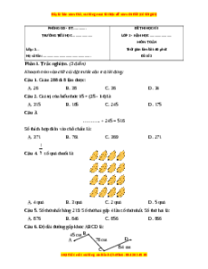 Đề thi cuối kì 1 Toán lớp 3 Kết nối tri thức - Đề 3