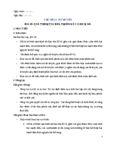 Giáo án Bài 39 KHTN 9 Chân trời sáng tạo (2024): Quá trình tái bản, phiên mã và dịch mã