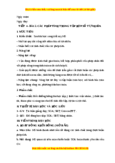 Giáo án Các phép tính trong tập hợp số tự nhiên Toán 6 Chân trời sáng tạo