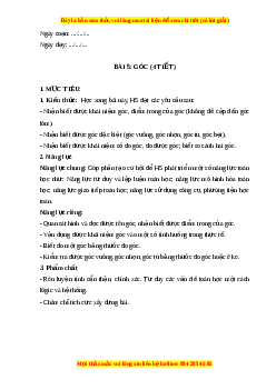 Giáo án Góc Toán 6 Cánh diều