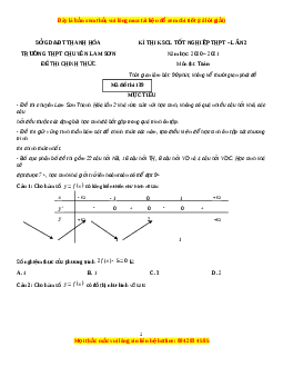 Đề thi thử Toán trường Chuyên Lam Sơn năm 2021