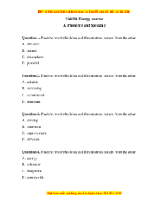 Trắc nghiệm Unit 10: Energy sources Tiếng Anh 7 Global Success