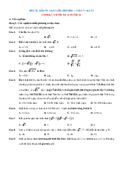 Bài tập ôn tập + Đề kiểm tra Toán 9 Chương 3 Kết nối tri thức