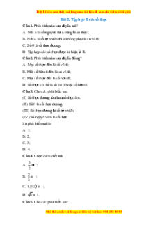 Trắc nghiệm Tập hợp R các số thực Toán 7 Cánh diều