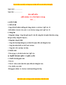 Giáo án Ngữ văn 10 Học kì 1 Cánh diều