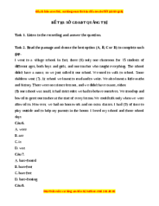 Đề thi cuối kì 2 Tiếng Anh 9 SGD Quảng Trị năm 2023