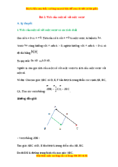 Lý thuyết Toán 10 Chân trời sáng tạo Bài 3: Tích của một số với một vectơ