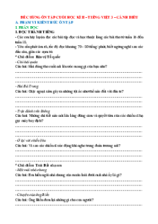 Đề cương ôn tập Cuối kì 2 Tiếng Việt lớp 3 Cánh diều