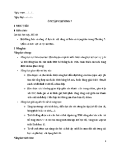 Giáo án Ôn tập Chương 7 Sinh học 12 Chân trời sáng tạo