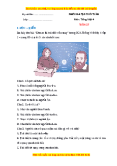 Bài tập cuối tuần Tiếng việt 4 Tuần 27 (có lời giải)