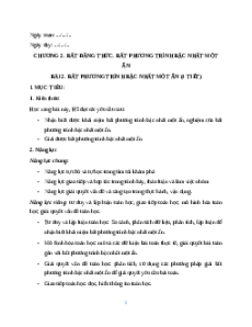 Giáo án Bất phương trình bậc nhất một ẩn Toán 9 Chân trời sáng tạo
