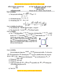 Đề thi vào 10 môn Toán tỉnh Đak Lak (Hệ không chuyên) năm 2021