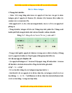 Lý thuyết Nhóm halogen Hóa học 10 Kết nối tri thức