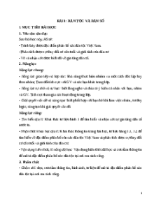 Giáo án Bài 1 Địa lí 9 Kết nối tri thức (2024): Dân tộc và dân số