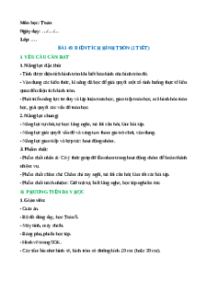 Giáo án Diện tích hình tròn Toán lớp 5 Chân trời sáng tạo