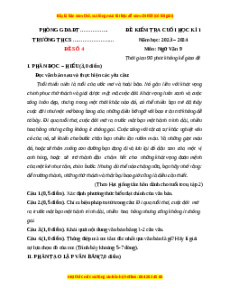 Đề thi cuối kì 1 Ngữ văn 9 - Đề 4
