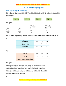 Giải Sgk Toán lớp 3 Bài 40: Luyện tập chung (Kết nối tri thức)