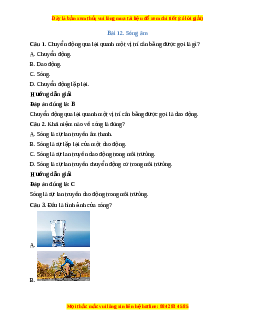 Trắc nghiệm Sóng âm KHTN 7 Kết nối tri thức