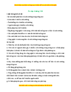 Hệ thống kiến thức Công nghệ 10 Chương 8