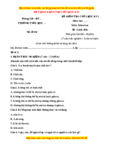 Đề thi cuối kì 1 Khoa học lớp 4 Cánh diều - Đề 2