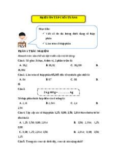 Bài tập cuối tuần Toán lớp 5 Kết nối tri thức Tuần 6