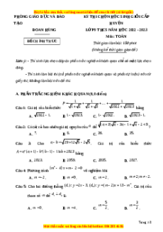 Đề thi HSG Toán 9 cấp huyện - Đoan Hùng - Phú Thọ năm học 2022 - 2023 có đáp án