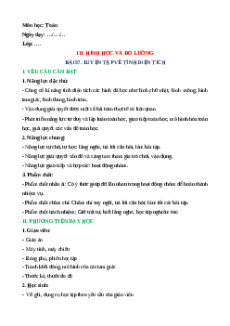Giáo án Luyện tập về tính diện tích Toán lớp 5 Cánh diều
