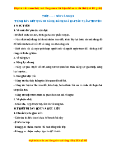 Giáo án Trình bày kết quả so sánh, đánh giá hai tác phẩm truyện Ngữ Văn 12 Kết nối tri thức