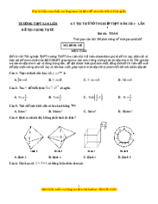 Đề thi thử Toán trường Kim Liên năm 2021