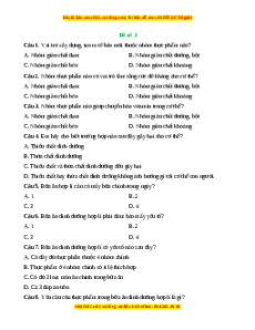 Đề thi cuối kì 1 Công nghệ 6 Chân trời sáng tạo (Đề 3)