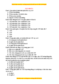 Trắc nghiệm Giảm phân Sinh học 9