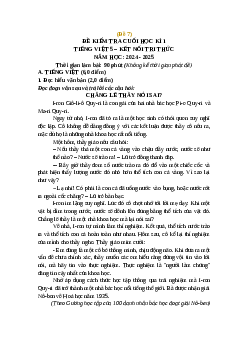 Đề thi cuối kì 1 Tiếng Việt lớp 5 Kết nối tri thức (Đề 7)