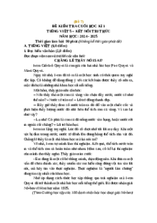Đề thi cuối kì 1 Tiếng Việt lớp 5 Kết nối tri thức (Đề 7)