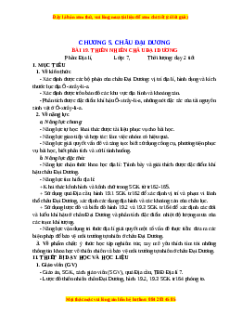 Giáo án Bài 19 Địa lí 7 Chân trời sáng tạo: Thiên nhiên châu Đại Dương