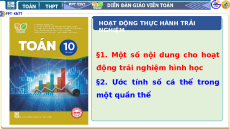 Giáo án Powerpoint Một số nội dung cho hoạt động trải nghiệm hình học Toán 10 Kết nối tri thức