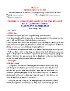 Giáo án Bài 26 Khoa học tự nhiên 9 Cánh Diều (2024): Glucose và saccharose