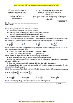 Đề thi thử Vật Lí trường Chí Linh năm 2021
