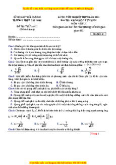 Đề thi thử Vật Lí trường Chí Linh năm 2021