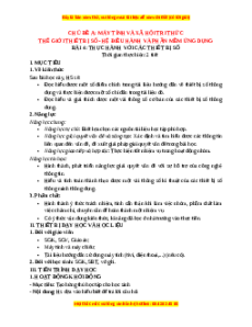 Giáo án Bài 4 Tin 11 Tin học ứng dụng Cánh diều: Thực hành với các thiết bị số