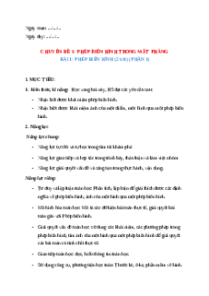 Giáo án chuyên đề NLS Toán 11 Kết nối tri thức Bài 1: Phép biến hình