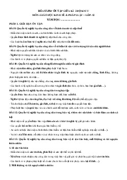 Đề cương ôn tập giữa học kì 2 Kinh tế pháp luật 12 Kết nối tri thức