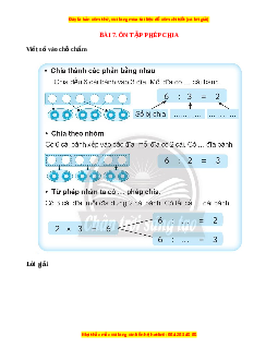 VBT Toán lớp 3 Bài 7 (Chân trời sáng tạo): Ôn tập phép chia