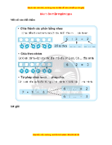 VBT Toán lớp 3 Bài 7 (Chân trời sáng tạo): Ôn tập phép chia
