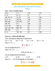 Đề thi Violympic Toán lớp 3 Vòng 1 có lời giải