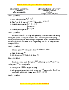 Đề thi vào 10 môn Toán tỉnh Cao Bằng (Hệ không chuyên) năm 2021