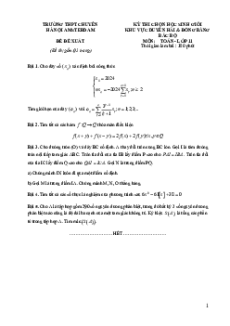 Đề thi HSG Toán 11 của các trường THPT Chuyên (Duyên hải, Đồng bằng Bắc Bộ)