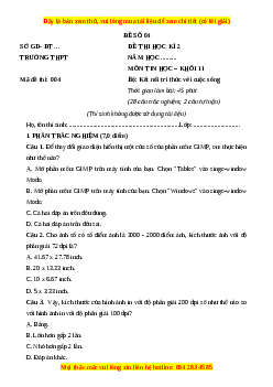 Đề thi cuối kì 2 Tin học 11 Kết nối tri thức (Đề 4)